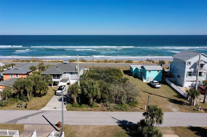 Wonderful lot on Ocean Shore Blvd in North Flagler Beach.  One of the special features of this property is that the  lot extends all the way  from  A1A to N Central Ave,  This   means that  a home can be designed  with the  driveway and  garages entering from the rear.  This   opens the  opportunity to create spectacular  ocean views  from every floor.     Also, sidewalks  extend from this site  all the way to the heart of this quaint beach town,   boardwalk and   historic pier.    Walk or bike to fine  dining and shops.  Come and explore Flagler Beach . You won't be disappointed!   The agent will assist with sample plans and pricing and building details.     SPECIAL BONUS   This sale also includes a .2935 littoral lot on the east side of N Oceanshore Blvd directly on the Beach where a future private beach walkover can be built.  See listing for parcel 36-11-31-5630-00150-0190