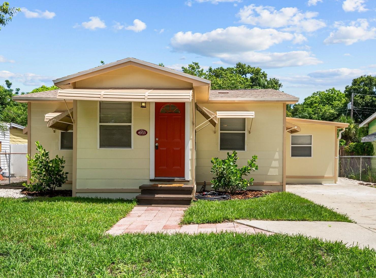 Wonderful home in central St. Petersburg.  Easy access to I275, shopping, schools, etc. Recently remodled with new kitchen, new bathroom and beautifully refinsihed hardwood floors.  Split floorplan and seperate laundry room. Spacious screened room, patio and an oversized fully fenced yard will enhance your enjoyment of the Florida lifestyle.  Large freestanding shed for bikes, sporting equipment, etc.  Well behaved pets will be considered with a pet fee.  Flexible showing hours.