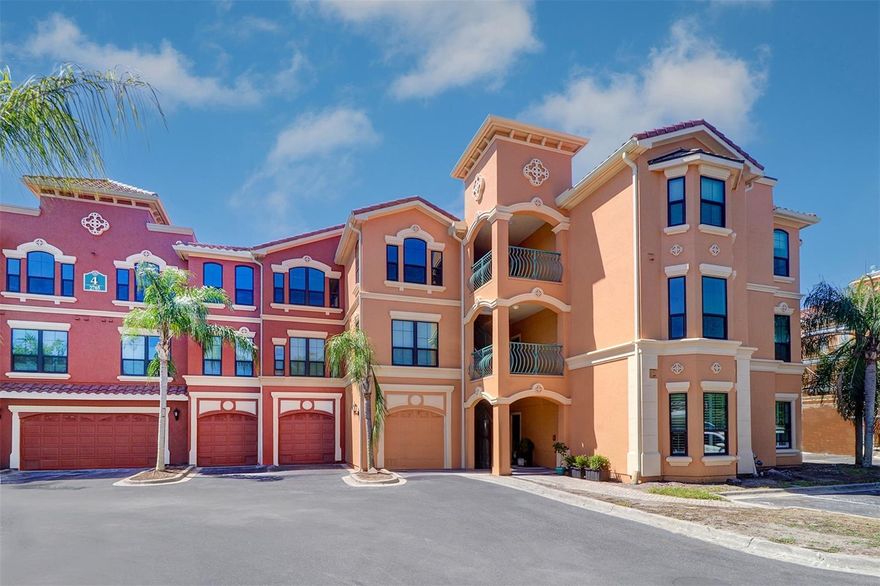 Enjoy resort like amenities and water access in this 24 hour guard-gated waterfront community called "The Grand Bellagio at Baywatch" on Old Tampa Bay in Clearwater, Florida.  This nicely appointed residential condominium Siena model is an open, light and bright one bedroom, one bath with den/office/study, an assigned parking space and Storage Unit S-45 with partial water views from living, office/den/study and bedroom.  Small entry hall with coat closet; crown molding in living room, dining room, den, kitchen and foyer; newer laminate flooring throughout except wet areas; kitchen with tile floor, wood cabinets, all Whirlpool stainless steel appliances, granite counter tops, mosaic tile backsplash, breakfast bar and closet pantry; living/dining room combination is 19.10 x 13.9 with gas fireplace and entertainment center; den/study/office is 12.1 x 10.1; laundry closet with full size washer and dryer.; primary bedroom is 19.6 x 11.1 with sitting area and large walk-in closet.  Primary bath has tile flooring, linen closet, an oval combination tub/shower, dual vanities with cultured marble counter top and a wall of mirrors above the vanity topped with four light fixtures; multiple ceiling fans; hurricane impact windows, roof and exterior renovations throughout entire community completed between 2021 thru 2023.  Condo has a gas fireplace, gas hot water heater and gas stove in kitchen.  Assigned Parking Space 51 and Storage Unit S-45.  Basic cable and internet included in rent.  Tenant pays water, sewer, gas, electric and any upgrades to cable tv and internet.  Grand Bellagio offers 24 hour guardhouse with check in guard pavilion; poolside cabanas; geo-thermal heated pool and spa; 6800 hsf clubhouse with 24 hour fitness center; conference room; billiards room & social villa;
1 1/2 mile lighted promenade, gazebo (2), playground, sand volleyball and tennis courts and outside grills in front of each building.  Kayak, entertainment and sun deck pavilions owned by The Grand Bellagio are under renovation along with The Docks at Bellagio, the marina, which is its own separate condominium association made up of 62 private Grand Bellagio boat slip owners.  Rooms have been measured but are deemed to be approximate.  Fabulous Clearwater location with easy access to Tampa International Airport or St Pete/Clearwater Airport, close to shopping malls in Clearwater, International Mall in Tampa and 10 minutes fro9m the beach without beach prices!  Appointmenr only. 
Condominium is currently occupied.