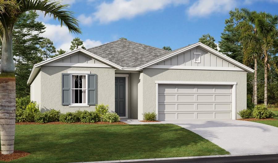 Under Construction. This thoughtfully designed Slate floor plan opens with two bedrooms flanking a full hall bath. A laundry room and a fourth bedroom with its own private bath complete the entry of this home.. Beyond the entry, you'll find an open layout with a dining nook, a great room with access to an inviting covered patio, and a kitchen with a quartz center island, walk-in pantry and abundant 42 inch cabinetry. The primary suite is nearby, offering a generous walk-in closet and a private bath with a shower and a separate soaking tub. You'll love the professionally curated finishes! * SAMPLE PHOTOS Actual homes as constructed may not contain the features and layouts depicted and may vary from image(s).