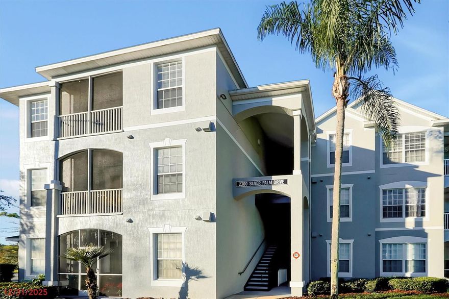 Exceptional AIRBNB vacation rental investment opportunity located in the highly desirable resort-style, guard-gated community of Wyndham Palms. This 2-bedroom, 2-bathroom third-floor condominium is ideally positioned just minutes from Disney Parks and Orlando’s top attractions, offering strong income potential and flexible ownership options. The community features a new building roof installed in 2018, and the exterior of the building was freshly painted in 2025, providing added value and peace of mind for owners and investors. Wyndham Palms is a well-established vacation rental community with no restrictions on use, allowing the property to be used as a primary residence, second home, short-term rental (Airbnb, VRBO, etc.), or long-term rental. Owners have the flexibility to select their preferred property management company, with multiple experienced local firms servicing the community and offering expertise in guest services, marketing and booking, housekeeping coordination, and day-to-day operations—making hands-off ownership an easy and attractive option. 
The condo offers a bright, open floor plan with comfortable living space, a fully equipped kitchen, in-unit washer and dryer, and a screened-in balcony, ideal for both guest enjoyment and owner use. The primary suite includes a private en-suite bathroom, while the second bedroom and bathroom comfortably accommodate guests or family. Residents and guests enjoy resort-style amenities, including a clubhouse, large community pool, fitness center, tennis courts, playground, basketball and voleyball court, movie room and convenience store—features that continue to support strong rental demand. Conveniently located near Disney Parks, Margaritaville Resort Orlando, shopping, dining, and major highways including US-192, I-4, and SR-429, this property delivers an excellent combination of location, flexibility, and long-term investment appeal. Property is Bank- Owned / ROE. Property sold as is and all utilities are on.Schedule your private showing today.