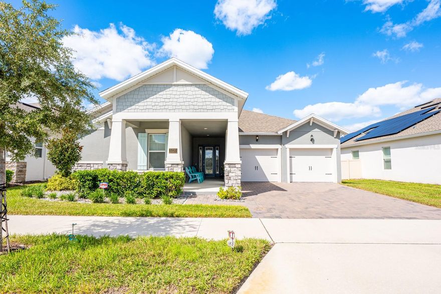 Located a car drive away from downtown Winter Garden, now available is one of Dream Finders luxurious floor plans labeled the Tidewater. With a little over 2700 sqft all on one floor, this spacious home home features high end options at every corner. As you enter through the front porch and into the home. You will immediately notice tall 10 foot ceilings throughout making the home feel even bigger than it already is. This 4 bedroom 2 and a half bathroom home is highlighted with a designer kitchen that is the heart and center point of the home. The Kitchen is equipped with stainless steel appliances that stand adjacent to the large 42 inch cabinets along with custom add ons like the open face doors truly providing a space to host guest and make memories. As you exit the view of the great room towards the private 17ft by 15ft owner suite, you will see that it is paired with the perfect bathroom including a glass enclosed shower and a separate bath tub. Now into the mechanical advantages of this home. With the home being built in 2023, have the peace of mind knowing your ROOF, A/C, PLUMBING, AND ELECTRICAL are all less than 3 years old! Some additional energy saving features include, R38 blown attic insulation which could help reduce your electrical bill. With all of the perks and features, this home is a must see so make your appointment today to view your next home!