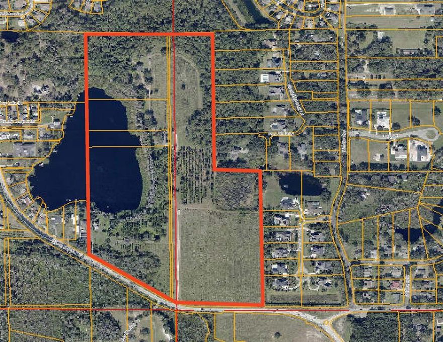 This land in total is 62.72 acres, approximately 1000 feet of frontage on Lake Artillery, a magnificent setting perfectly located in Odessa. Those in search of a family compound or the answer for an upscale developer seeking a location for an amazing enclave! There are 3 homes on the property allowing for immediate occupancy or temporary housing while you build the dream. The main home, 2 stories, features a light, open, airy 1200 square foot Great Room with a corner wood stove, exuding the feel of an ‘Old Florida’ resort style chalet. 3 bedrooms 2 baths and a family room are downstairs. 960 square feet of covered screened porches are accessible through 5 sets of French doors providing the perfect flow for entertaining. Homes 2 (3,236 square feet) & 3 (1293 square feet) need TLC. Each home has a view and dock on the serenely beautiful lake. Formerly an orange grove & cattle operation, there is a 10” agricultural well for irrigation in place. Don’t delay scheduling a private tour of this uniquely special hidden gem. Developing? You could have over 10 lakefront lots and possibly over 25 lot in total.