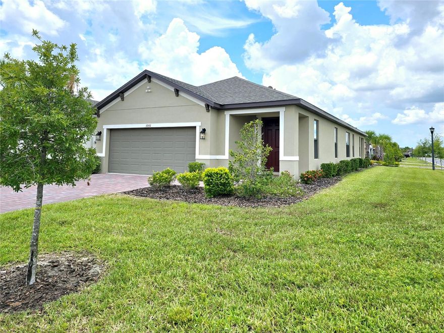 MOTIVATED Seller! Like New MAGARI MODEL HOME on a Beautiful CORNER LOT! 2 Bedroom + Den home located close to the Village Center. This was a second home that was rarely used. Their Loss your Gain! Upgraded CABINETS, porcelain WOOD LOOK PLANK TILE, Frameless Heavy Glass Shower doors, comfort height toilets, and 2 WALK-IN CLOSETS IN PRIMARY BEDROOM. Come Live Like you are on Vacation every day in this Award Winning 55+ Active Living resort-style community with 2 large amenity centers, 14 Heated Pools (1 indoors), a Luxury Spa Treatment Center, 2 Golf Courses, Pickleball, tennis, Softball Field, Dog Park with agility course, Billards Room, Arts & Crafts Studio, Ballroom, Library, Community Garden, Dragon Boats, 3 Restaurants in the charming Mediterranean Village and over 260 clubs to have a lot of FUN! All Lawncare, Amenities, Cable and High Speed Internet, and Guard-Gated Security are included in your HOA. Move right into this Amazing home and start Enjoying Life!