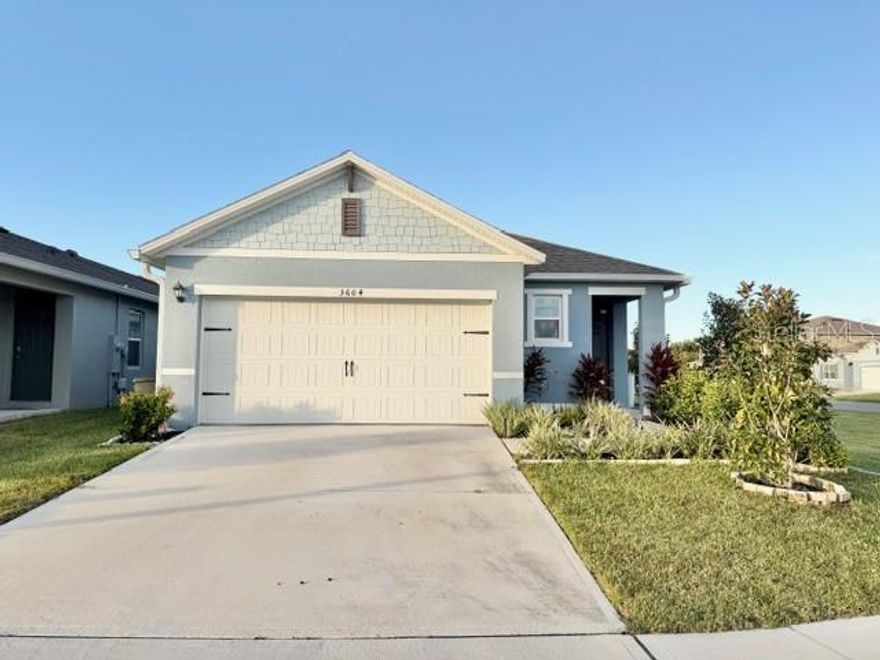 3/2, 2 Car Garage, Single Family Home, Living Room, Dining Room, Kitchen with Island & Breakfast Bar-Appliances Included: Stove, Refrigerator, Dishwasher, Microwave & Disposal, Split Floor Plan, Walk In Closets, Carpet & TIle Throughout Home, Inside Utility Room with Washer & Dryer Included, Covered Patio, Community Pool, Gated Community, PETS OKAY, NO SMOKING, Year Built: 2024/ 1510 Sqft.