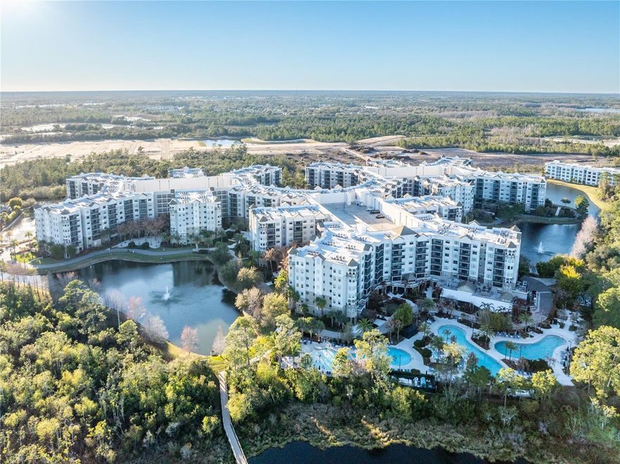 Experience resort-style living and income potential at its finest in this fully furnished,
turnkey 2-bedroom, 2-bath condo-hotel residence located at The Grove Resort & Spa
Orlando. Unit 2713 features an open-concept floor plan with luxury vinyl plank flooring,
a modern kitchen with quartz countertops and stainless-steel appliances, and a private
balcony overlooking tranquil conservation and water views. The spacious primary
suite offers a true retreat with a spa-inspired ensuite bathroom, while the thoughtfully
designed layout comfortably sleeps up to 8 guests, making it ideal for personal use,
vacation stays, or investment. Offered fully furnished, this residence is truly move-in or
rent-ready. As a 4-star resort and Walt Disney World® Good Neighbor Hotel, the
property boasts world-class amenities including three resort pools, two on-site
restaurants, a full-service spa, state-of-the-art fitness center, arcade/game room, and
private access to Lake Austin. Owners and guests enjoy FREE shuttle service to the
theme parks, plus exclusive access to the on-site Surfari Water Park, featuring a lazy
river, poolside restaurant and bar, and the exhilarating FLOWRIDER® double surf
simulator. Conveniently located less than 5 miles from Walt Disney World® Resort and
just 3.9 miles from Flamingo Crossings Town Center with over 40 shops and restaurants,

this property delivers unbeatable proximity to Central Florida’s top attractions. This condo-
hotel residence also includes access to an on-site, in-house rental management

program, providing rental income when not in personal use, along with VIP owner
check-in privileges. ALL utilities, cable, and internet are included in the monthly
maintenance, offering exceptional convenience and value. An outstanding opportunity for
a vacation home, second residence, or income-producing investment in the heart of
Orlando’s premier resort corridor.