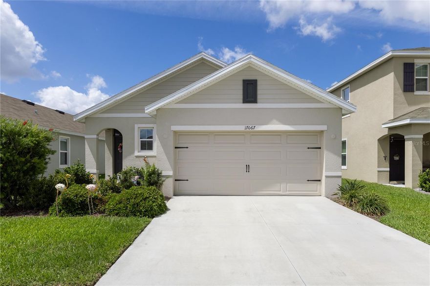 Welcome to 17067 Oval Rum Dr, a delightful single-family home nestled in the heart of Wimauma, FL! With 1,504 square feet of thoughtfully designed living space, this home combines modern convenience with everyday comfort. Featuring 3 generously sized bedrooms and 2 full bathrooms, it’s a perfect fit for both relaxation and daily living.

Step inside and be greeted by a bright, open floor plan that invites you to make it your own. The kitchen is a true standout, boasting sleek granite countertops that blend style and practicality with ease. Cozy carpeted bedroom floors enhance the home’s warmth while keeping upkeep simple. With seven rooms in total, there’s plenty of space to personalize and create your ideal retreat.

Practicality meets convenience with a private attached garage for parking or extra storage and a washer/dryer included to simplify laundry day. You’ll also appreciate the added flexibility of access to a shared laundry area. 

Step outside and soak up the Florida sunshine in the community’s common outdoor spaces. And when the temperature rises, cool off or relax by the pool—a perfect spot for fun-filled summer days with family and friends.

This home ensures year-round comfort with central heating and air conditioning. Plus, it’s move-in ready and brimming with upgrades, offering you a stress-free transition into your new space.

Located in the coveted Southshore Bay Lagoon community, this home provides the ultimate in resort-style living. Picture life centered around an incredible 5-acre crystal-clear lagoon where every day feels like a vacation. Don’t miss your chance to own this beautifully maintained home in one of Wimauma’s most sought-after neighborhoods. Schedule your private tour today!
