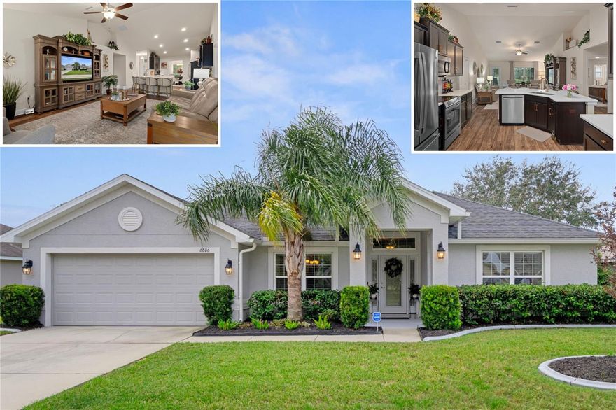 WOW! Come see this Stunning 4 bedroom, 3 bathroom 2442 square foot masterpiece in the golf course community of Sherman Hills, where thoughtful upgrades and elegant finishes shine throughout this meticulously maintained home. Step inside through the stunning new front door with sidelights and enjoy soaring vaulted ceilings, crown molding, and an open, split-bedroom floorplan filled with natural light. The kitchen is a centerpiece with dolomite countertops and backsplash, a custom island with new sink and faucet, coffee bar, large pantry, and newer appliances including an induction stove. The primary suite is an expansive retreat featuring a sitting area, tray ceiling, and two luxurious en-suite baths—one with a soaking tub and walk-in closet, the other with a walk-in shower and second closet. All bedrooms are generously sized, and the 4th bedroom offers flexible use as an office, workout room, or bonus space. Additional features include luxury vinyl plank flooring and 18" tile throughout (no carpet), counter-height vanities with brown fantasy granite in every bath, a separate formal dining and family room, irrigation system, rain gutters, blinds, and a screened porch overlooking the 9th hole tee box. Elegant, functional, and meticulously cared for—this home is move-in ready and designed to impress. *Low HOA of $200 per year and you get $50 back if you pay in full by the due date! Centrally located in the state at the intersection of I-75 and SR-50 you can quickly get to the airport, downtown Tampa, beaches, lakes, trails, Disney and some of the best springs in Florida including Weeki Wachee, Three Sisters, Rock, Rainbow, Silver Glen, Juniper, Alexander and tons more! Live your best Florida lifestyle and schedule your showing today! Check out the virtual 360 walkthrough and floorplan! You just can't find a better layout and a more peaceful location at this price point! Come see it for yourself!