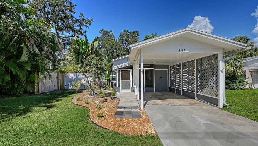 Nestled in Sarasota’s desirable Rustic Lodge neighborhood, this beautifully updated home offers an unbeatable location just minutes to downtown Sarasota and Sarasota Memorial Hospital—and across the street to Arlington Park and the Arlington Park Aquatic Center/public pool. Move-in ready with a fresh, modern feel, the home features all brand new laminate flooring throughout, fresh interior paint, and LED lighting.
The updated kitchen shines with newer stainless steel Samsung appliances (2025), granite countertops, an undermount sink, shaker cabinets, and under-cabinet lighting. Both full bathrooms have been completely renovated into spa-like retreats with upgraded finishes. Major improvements include a **NEW ROOF (2025)** and **brand-new hurricane impact windows** plus a new hurricane-rated sliding glass door. Additional updates include A/C (2023) with new ductwork and scoped/lined pipes.
Enjoy the privacy of an entirely fenced yard—ideal for relaxing, entertaining, or pets. Security and convenience features include a Vivint system with doorbell/camera and a Kwikset entry lock. Furniture is not included but may be negotiable on a separate contract. Schedule your showing and enjoy the best of Sarasota living near parks, pools, and downtown.