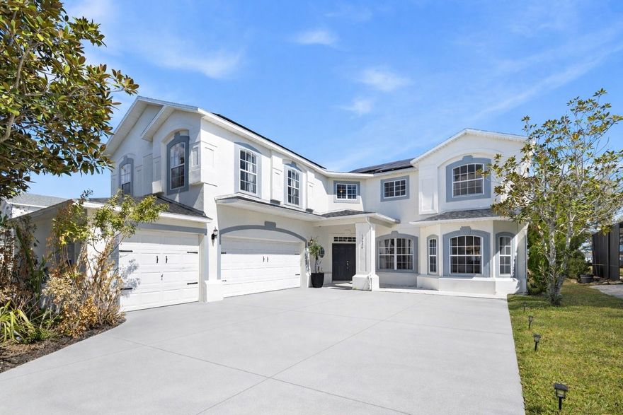 Homes of this size, FULLY REMODELED, with a HEATED POOL, SOLAR PANEL and beautiful views rarely become available in this highly sought-after GATED COMMUNITY in Winter Garden. Featuring 24-hour GUARD-GATED SECURITY, resort-style amenities, exclusive access to Black Lake, golf course and on-site restaurant; this community truly offers a lifestyle like no other. With a TOP-RATED elementary school just across the street — kids often ride their bike, scooter, or even golf cart to school — and an unmatched community atmosphere, this is a rare opportunity. | This beautifully updated home offers 5 bedrooms, 3 bathrooms, and 3,866 square feet of thoughtfully designed living space. Fully renovated on the inside, it also features a NEW ROOF, solar panels, and fresh exterior paint. Even better, the home is being sold FULLY FURNISHED, offering a true turnkey experience so you can move in and start enjoying it from day one. | FIRST FLOOR includes a bedroom and a full bath, SECOND FLOOR includes the Master Bedroom, three other bedrooms and one additional full bath; you also have a massive loft creating endless possibilities — movie room, game room, or an additional living area tailored to your lifestyle. | Step outside to your private heated pool and amazing sunrise views. This home also includes a spacious THREE CAR GARAGE featuring epoxy flooring and ELECTRIC VEHICLE CHARGING STATION, sink and fridge. | Residents of this community enjoy an exceptional array of amenities, including multiple pools, tennis, basketball, volleyball, and pickleball courts, playgrounds, and private fishing piers. With direct access to Black Lake, it’s ideal for boating and jet ski enthusiasts, while golf lovers can take advantage of the on-site course with resident-friendly membership options. | Ideally situated just minutes from Winter Garden Village, offering a wide variety of shops and restaurants, with quick access to the State Road 429, and only 10 minutes from both Downtown Historic Winter Garden and the growing Hamlin district, this home perfectly balances convenience and lifestyle. Homes like this — FULLY RENOVATED, ENERGY EFFICIENT, FULLY FURNISHED, AND WITH THIS LEVEL OF SPACE & UPGRADES ARE RARELY AVAILABLE IN THIS COMMUNITY. **For private showings please contact the listing agent.** (Click on  Virtual Tour Link 1 for complete tour)