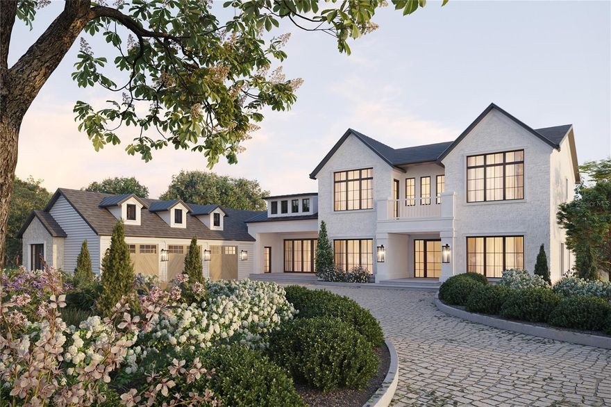 Pre-Construction. To be built. Stunning modern estate perfectly positioned along the shores of the Winter Park Chain of Lakes. This architectural masterpiece, designed and built by Vimaro Homes is sure to be a showstopper. As you pull up the elegant circular driveway you’re greeted by lush landscaping, and an oversized three car garage. Stepping though the front doors, your eyes are immediately drawn to the bright open floor plan and exquisite architectural details. From the custom three-story staircase to the double sided fireplace and wall of windows overlooking the lake this is truly a bespoke property. The chef in the family will love the open kitchen with its top-of-the-line appliances, custom cabinetry, porcelain counter tops, oversized pantry, and massive center island overlooking the great room. The primary bedroom suite features a bird’s eye view of the lake, an exquisite bathroom that will rival even the most prominent spas, and a huge walk-in closet to house even the largest show collection. Additional features include a home office, two laundry rooms, a guest suite on the first floor, 4 additional bedrooms on the second floor, and a game room with a powder bath on the lower level. For entertaining, simply lower the retractable screens on the covered lanai and open the entire back of the home bringing the outdoors in. Exterior amenities include a summer kitchen, oversized outdoor patio with glass railings, and an amazing pool with a double-sided infinity edge. Last but not least, there is an impressive staircase leading down to the back yard and your own private boat dock. The massive peninsula lot steals the show with one-of-a-kind lake views and plenty of room for a detached guest house or additional garages for the car enthusiast. Don’t miss this opportunity to enjoy living on the Winter Park Chain of lakes for a fraction of typical the cost.