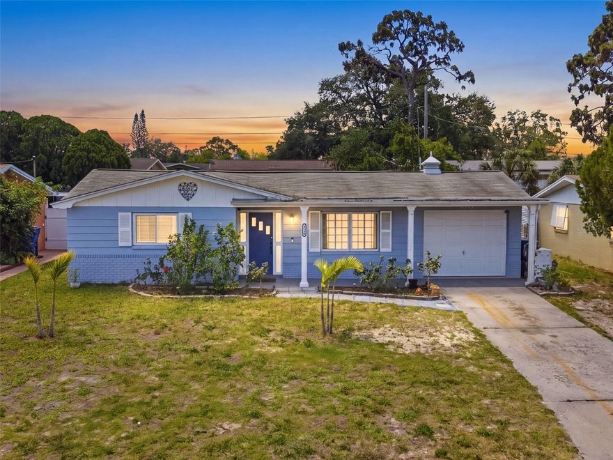 Welcome to this 2-bedroom,1-bath home located in the heart of Holiday! This well-maintained residence offers approximately 1,004 sq. ft. of living space with a functional floor plan designed for comfortable everyday living. The home features a bright living area filled with natural light, a practical kitchen and generously sized bedrooms. Ceramic tile throughout for easy maintenance.  Enjoy the spacious backyard-perfect for entertaining, pets or future outdoor upgrades. Conveniently located near shopping, dining, parks and just a short drive to Gulf Coast beaches. Easy access to Pinellas County! Don't miss this affordable opportunity to own a piece of Florida living!
