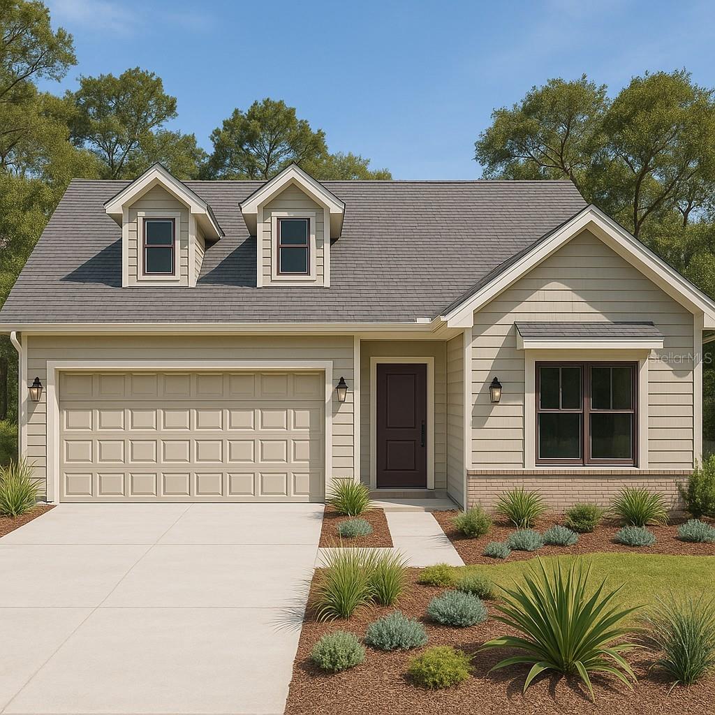 Pre-Construction. To be built. Pre-Construction. To be built. Welcome home to the stunning Madi II Model by Kara Bolton Homes! Priced to include both the homesite and an attractive $4,949 flexible spending allowance; you can use these funds toward a rate buy-down, closing costs, or additional upgrades to make this dream home truly yours. Expertly curated by the Kara Bolton Homes design team, the finishes in this stylish residence can also be personalized to reflect your unique taste. Thoughtfully designed, this 3-bedroom, 2-bath plus bonus flex space home includes a spacious 2-car garage and perfectly blends timeless elegance with modern comforts. Step inside and experience the airy open-concept layout, featuring soaring 10-foot ceilings and elegant 8-foot doors. Luxury wood-look plank flooring extends throughout the main living areas, offering both durability and sophistication. At the heart of the home, discover a gourmet kitchen designed for culinary excellence and entertaining ease. Highlights include sleek quartz countertops, an undermount sink, solid wood cabinetry with soft-close drawers, and top-of-the-line stainless steel appliances: an energy efficient induction range, vented microwave hood, tall tub dishwasher, and disposal. The generous walk-in pantry provides practical storage space, enhancing the kitchen’s beauty and functionality. The bright and inviting living area effortlessly opens to a covered, fully screened lanai through expansive glass doors, creating an ideal space for relaxation and entertaining in your private indoor-outdoor retreat. The luxurious primary suite offers tranquility and comfort, complete with a large walk-in closet and a spa-inspired en-suite bath featuring a walk-in shower, quartz-topped double vanity, and a private water closet. Two additional spacious bedrooms share a beautifully appointed second bath, showcasing a tiled shower/tub combo and quartz vanity. Notable upgrades and conveniences include endless hot water from a tankless gas water heater, a smart deadbolt entry system, and energy-efficient exterior coach lights with photocells. The exterior charm features durable Hardie board siding, decorative pavers, and a beautifully landscaped yard with eco-friendly Zoysia sod and a full irrigation system. Enjoy easy living with a low monthly HOA fee of just $110, which covers high-speed COX internet, access to the community pool, tennis and pickleball courts, clubhouse amenities, and partial front yard maintenance. Builder pays interest during construction period up to $8,500. Located in the sought-after Newberry/Jonesville area, your new home places you just minutes from exceptional shopping, dining, and recreation. Conveniently situated, you’re only 4.5 miles from North Florida Regional Hospital, 11 miles from Shands and the VA, and 8 miles from the University of Florida. Buyer to verify school zones with Alachua County School Board. Contact us today to make this beautiful Madi II Model your own!