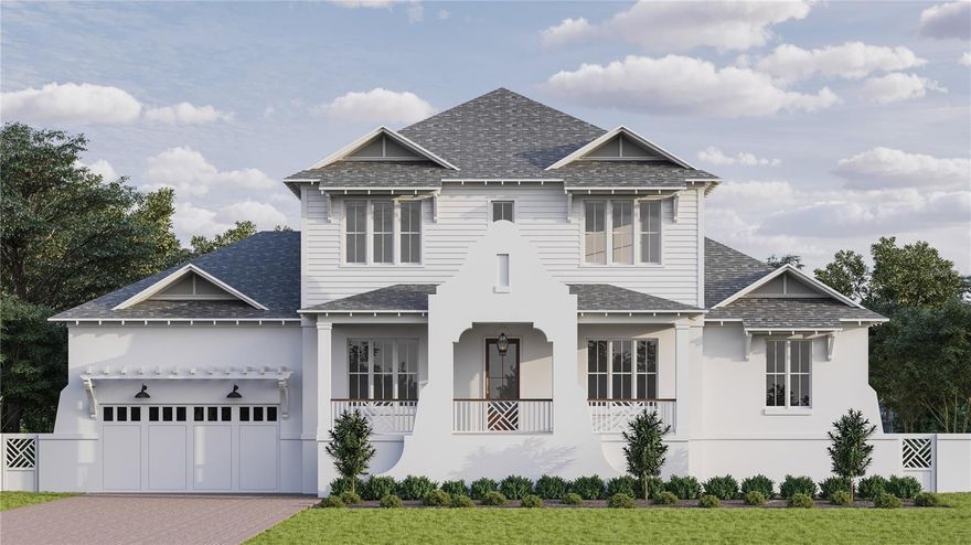 Under Construction. Est. Completion: July 2026. This is your opportunity to step into luxury with a home by Canopy Builders—St. Petersburg’s most trusted name in luxury home construction. This brand-new custom build offers 5 Bedrooms with the primary bedroom located on the FIRST floor + Dining Room + Recreation Room, 3.5 Baths, and an oversized 2-car garage with space for storage for a total of 3,120 sq ft. Set on an extra-large 90' × 127' lot, this home offers a spacious back porch with room for both dining and living, plus a generously sized backyard perfect for relaxing, entertaining, or a future pool. Located in the Northeast Park neighborhood, experience the convenience of minutes from downtown St. Petersburg and walking distance to parks, trails, and Coffee Pot Bayou. Enjoy morning coffee on the covered front porch before stepping inside, where thoughtful design meets elevated finishes. To the left of the entry is a designated dining room featuring classic wainscoting with a butlers pantry that seamlessly connects the dining room and kitchen, adorned with custom cabinetry, decorative open shelving, and designer lighting – as well as a walk in pantry to store all the essential kitchen items. To the right, a study that easily doubles as a guest bedroom offers flexibility. Continue into the great room and kitchen, where the heart of the home truly shines. The kitchen features quartz countertops with a full-height slab backsplash, cream cabinetry, and a contrasting white oak island. Panel-ready appliances — including the refrigerator, dishwasher, and wine fridge — complete the seamless, high-end look, paired with a custom Aga range with decorative brass accents. Just off the kitchen is a mudroom with dark sage built-in cabinetry, accented by gold hardware and pendant lighting. Nearby, the downstairs powder bath impresses with a floating custom vanity, mercury glass inset mirror, dark sage trim and paint, and gold finishes throughout. Tucked off the great room is the downstairs primary suite, complete with two spacious walk-in closets. The spa-like primary bath features white oak cabinetry, a marble shower, marble wall and floor tile, and gold hardware and lighting for a timeless, luxurious feel. Upstairs, a versatile recreation room offers endless possibilities. The laundry room continues the home’s cohesive design with cream cabinetry, tongue-and-groove detailing, and gold hardware and lighting. Three additional bedrooms are also located upstairs. Bedroom two’s bathroom showcases marble countertops, floors, and shower tile, paired with a white oak vanity and gold finishes. The bathroom connected to bedroom three features dark sage cabinetry, marble countertops and flooring, and coordinating gold hardware and lighting. Several key features have already been planned, including Hardie Board plank siding, a tankless gas water heater, impact-resistant windows, and engineered hardwood flooring throughout. Dual digital thermostats allow independent climate control on both levels. Additional luxury elements include 10’ ceilings on both floors, as well as 8’ interior doors. Canopy’s signature gas sconce adds an elegant touch to the front porch. The expansive backyard offers ample space for lounging and entertaining. Enjoy a 20-min drive to St. Pete Beach and Tampa. Don’t miss the opportunity to make this breathtaking home yours today! Schedule a private showing to learn more about the custom finishes and selections — and how this home can be tailored to you.