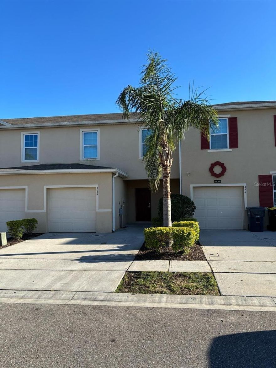 Beautifully Town house, two floors, easy to maintain throughout this spacious 3 bedroom 2.5 Bathrooms with an attached garage and covered porch . Great floor plan with a kitchen, living-great combo make this place ideal for entertaining. Perfect for small family. couple just starting out or for professionals moving to the area! Community within minutes of I-4, Champions gate area, Disney, restaurants, shopping centers with easy access.