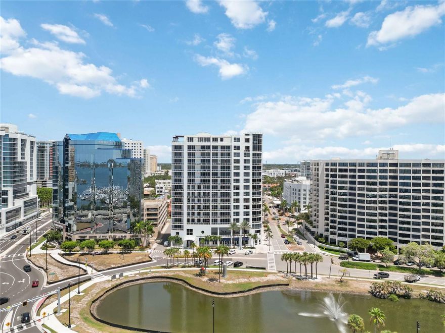 Drastic Reduction-Bring your offer ! owner motivated!! Marina Towers Located in the Heart of Downtown, has high ceilings and gives one of the best water views in Sarasota, where Downtown meets the Water Front.  A panorama view spanning the skyline, sparkling Bay water, a tranquil marina, world class vista. This  gorgeous apartment has 2 bedrooms 2 and a half bathrooms. Resort style living at its very best! The association fees include the Full concierge service. Heated pool and spa, a fully equipped fitness center , a meeting room, card room, a complete social room with a full kitchen and 2 indoor parking spaces! Close to downtown Sarasota for fine dining, boutiques, hair salons, entertainment, art galleries, museums, grocery shopping, financial institutions, Marina Jacks, Sarasota Bay and so much more!