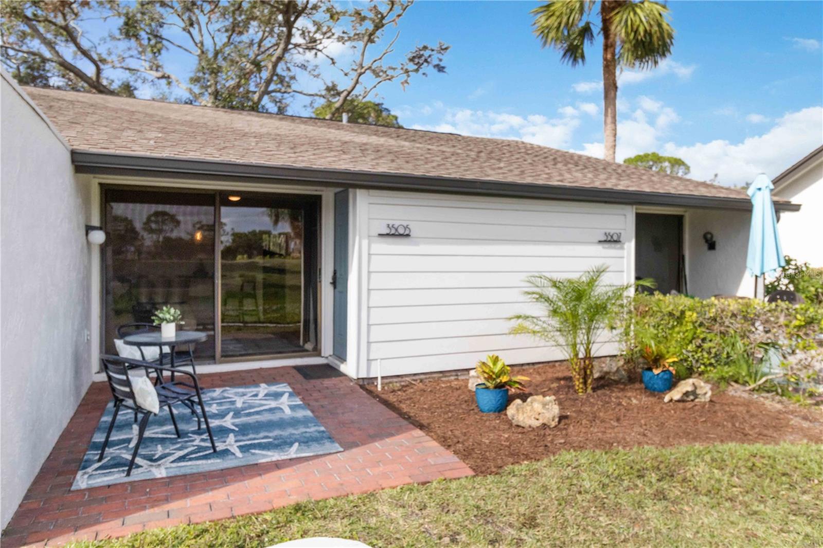 Newly remodeled, fully furnished, including all housewares, this tastefully decorated one bedroom condo sits directly on a golf course in the Bunker Oaks community of The Meadows of Sarasota. This is a golfer's paradise with the clubhouse, driving range and private complex pool just steps away and overlooking meticulously maintained fairways and grounds. Located a few minutes' drive from UTC providing premier shopping and dining experiences and 20 minutes from Sarasota International Airport and the famous St Armands Circle. Available immediately, by appointment for showings.