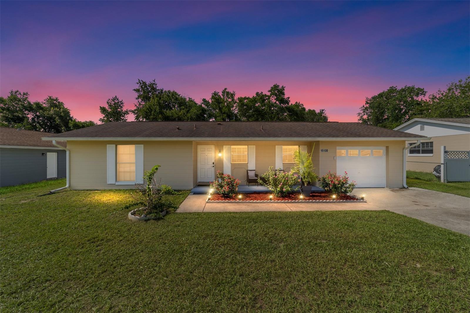 Do not mis the opportunity to see this MOVE IN READY, beautifully maintained ranch-style home nestled on a quiet street in the desirable, deed-restricted community of Marion Oaks. From the moment you step onto the inviting covered front porch, you'll feel right at home. This thoughtfully designed residence features a flowing layout with the primary and guest bedrooms conveniently located off the foyer. The spacious living and dining areas lead seamlessly into a fully air-conditioned Florida room and a versatile bonus room—ideal for a home office, playroom, or additional living space. The kitchen is both functional and stylish, featuring granite countertops and a serving window that opens to the dining room—perfect for entertaining. Enjoy the serenity of a lush, tree-shaded backyard, fully enclosed with privacy fencing and ideal for family gathering, for your pets or playtime. This home boasts a 1.5 car garage with washer/dryer hookups, tankless water heater, fresh interior paint, new roof installed in 2018, new HVAC installed in 2019, durable tile flooring throughout—no carpet, newer soffits, paint, dishwasher, kitchen sink and piping underneath it. Located near schools, local shopping, restaurants, medical offices available to Marion Oaks residents, this home offers both tranquility and convenience. Don’t miss your opportunity—schedule a tour and submit your offer today!