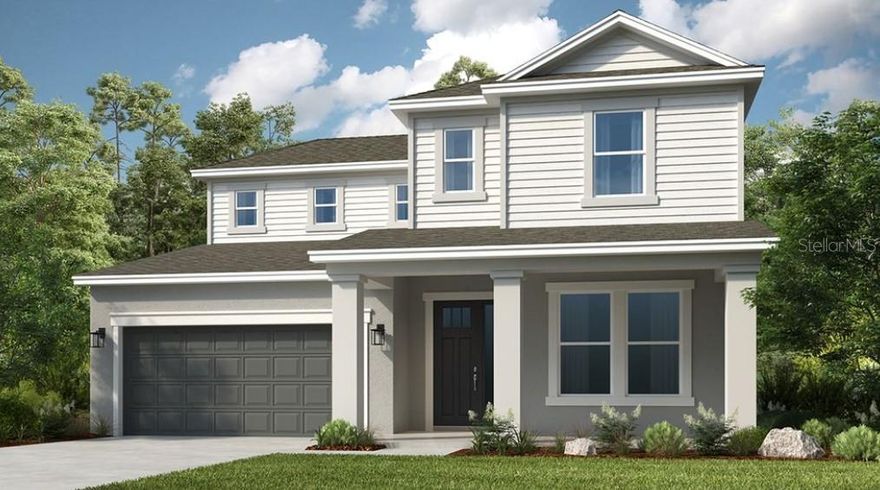 Under Construction. What's Special: 1st Floor Primary Bedroom | No Rear Neighbors | Oversized Lot. New Construction – November Completion! Built by Taylor Morrison, America’s Most Trusted Homebuilder. Welcome to the Bermuda floor plan at 3106 Lumber Falls Drive in Timber Ridge. This stunning two-story home offers five bedrooms, four bathrooms, and a layout designed for both comfort and connection. From the moment you step into the foyer, you’ll enjoy a clear view straight through to the optional extended lanai—perfect for indoor-outdoor living. Just off the entry, a downstairs bedroom and full bath create a private space for guests. The heart of the home features an open kitchen and casual dining area with plenty of room to gather. The gourmet kitchen includes a large island, generous counter space, and a spacious walk-in pantry. Beyond the dining area, the gathering room flows seamlessly to the lanai, while the first-floor primary suite offers a peaceful retreat with a soaking tub, dual vanities, walk-in shower, and a large walk-in closet. Upstairs, you’ll find three additional bedrooms and two full baths—one bedroom with its own en suite, and the other two sharing a bath between them. A thoughtful layout and stylish finishes make this home as functional as it is beautiful. Additional Highlights include: downstairs bathroom and bedroom, extended patio, 8' interior doors, tray ceiling package, gourmet kitchen, upgraded backsplash and baseboards. Photos are for representative purposes only. MLS#TB8434161