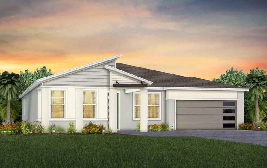 EverBe is a new master planned community where convenience and connections combine to create a new standard for home. Located in Orlando with quick access to 417 & 528, this lifestyle community will offer miles of pathways & trails, wi-fi-enabled green spaces, unique outdoor recreation areas, a fitness center, a clubhouse complex with resort pool, 2G internet, and a waterfront amenity and town center. Get excited for EverBe - everything home should ever be!
Discover the perfect blend of luxury, comfort, and convenience with the stunning Mahogany home by Pulte. This one-story 4 bedroom with flex room, 3 bathroom, 2 car garage plus storage home offers everything you need for an effortless lifestyle. The open concept living area flows effortlessly, combining the kitchen, café, and gathering room into one expansive space that feels airy and inviting. Soaring tall ceilings, 8’ interior doors, and a luxurious double tray ceiling elevate the entire area, adding a sense of grandeur while maintaining an intimate, welcoming atmosphere perfect for entertaining. The pocket sliding glass doors, which connect the living area to the covered lanai, flood the home with natural light, creating a bright, vibrant environment that brings the outdoors in. The kitchen is a true focal point, featuring sleek stainless steel Whirlpool appliances and 42” Winstead Quill soft-close cabinetry, which are beautifully accented by quartz countertops. The private Owner’s Suite, located at the back corner of the home for ultimate privacy, offers a tranquil retreat with a spa-inspired en suite bathroom, oversized walk-in closet, linen closet, glass enclosed shower, and enclosed toilet. The flex room offers a versatile space that can be used as an office, home gym, or playroom. The Mahogany also features two spare bedrooms located in the opposite back corner of the home and a third spare bedroom at the front of the home, allowing privacy for everyone. A 2-car garage with storage space provides plenty of space for vehicles, storage, or hobbies. Don't miss the chance to see this home today!