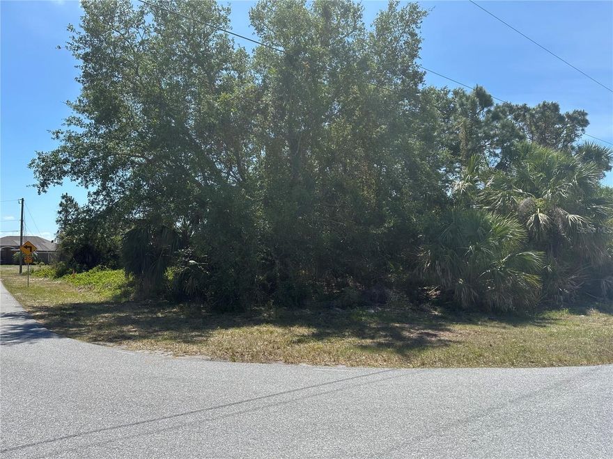 Oversized corner lot in a great neighborhood of newer homes in North Port! Lots of room for a beautiful home with pool, and even a detached garage if you so choose!  Close to schools, shopping, Aquatics Park, fitness centers, community centers, nature trails, bike trails, and parks. Easy commute to Sarasota, Venice, Port Charlotte, or Ft. Myers. Punta Gorda Airport is close and very convenient. North Port is also home to the Atlanta Braves Cool Today Park spring training facility. This beautiful lot is within 35 minutes to surrounding beaches. Make this lot yours today!
