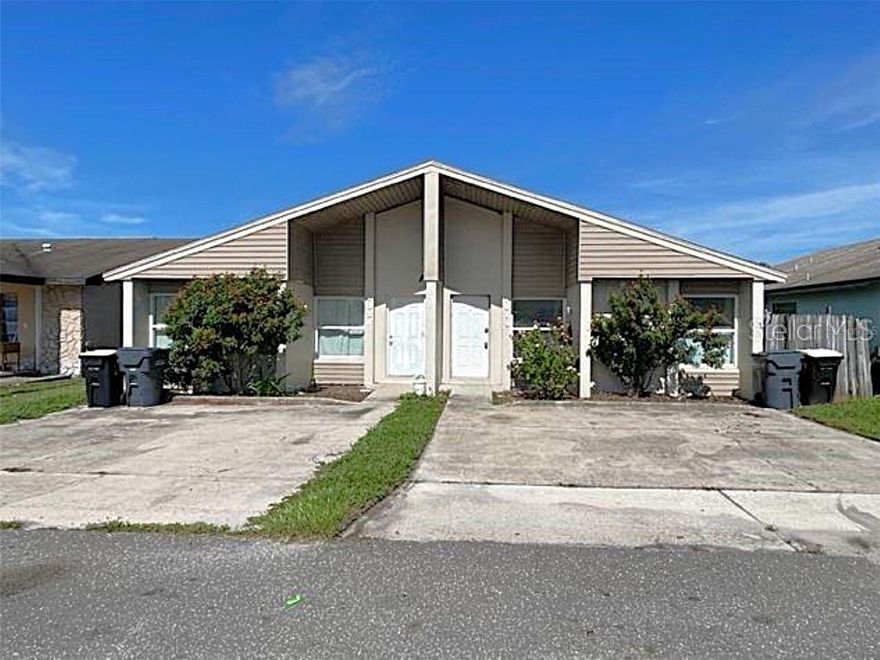 One or more photo(s) has been virtually staged. Check out this 2 bedroom 2 bath 1/2 duplex. This home has been freshly painted in the inside. Tile floors (no carpeting), formal dining room. Inside utility room. Spacious bedrooms with new tile floors. ceiling fans in all the bedrooms and living room, 2 car parking in driveway. Lawn care is included.