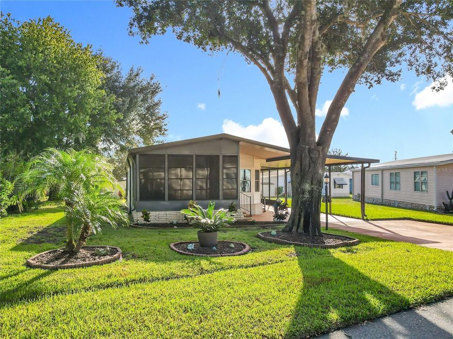 Wonderful opportunity to acquire a nicely maintained 2 bed, 2 bath property in the ever popular 55+ golf community of Polo Park West!! The home features a well designed open floorplan plus an 11.6 x 13.8 Florida room and also a shed/workshop. Extremely spacious driveway offers a 2 car carport plus room for a further 2 cars and a golf cart!!  The home has been replumbed and benefits from new flooring, new storm windows, new landscaping and its own IRRIGATION WELL!! Polo Park offers many activities and amenities including 2 pools, 2 clubhouses, tennis & pickleball courts, horseshoes, and fitness center. All for the low HOA fees of $60 per month! The wonderful community enjoys a great location directly off Hwy 27, minutes from 192 and easy access to to I-4, theme parks, grocery stores, medical facilities, restaurants, shopping, Margaritaville and more...DON'T MISS OUT! Ask your agent to schedule a viewing today!