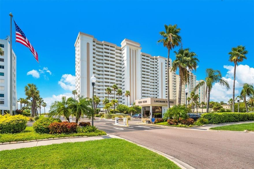Gulf-front Oasis with awaits at Landmark Towers on Sand Key with this stunning two-bedroom, two-bath condo. Available January 2026 for $4000, April 2026 for $6000 and May-26 through December-26 for $4000 Mo. (one-month minimum rental required) We are also seeking a 2027 snowbird for January through April. This newly renovated, fully furnished 14th floor residence in the gated Landmark Towers community combines coastal elegance with modern comfort. Enjoy unobstructed Gulf views from a bright, open floor plan designed for relaxation and entertaining. The home features porcelain tile flooring throughout the kitchen and main living areas, while the chef-inspired kitchen boasts new cabinetry, granite countertops, and stainless-steel appliances. The primary suite is a serene retreat with a king-size bed, large walk-in closet, high-end ceiling fan and direct balcony access. The second bedroom has a day bed that converts into two twin beds when needed, a spacious walk-in closet, high-end ceiling fan along with a desk making this vacation rental ideal for families and for getting some work in while on vacation. Both bathrooms vanities are accented with granite counters and have been tastefully updated to create a spa-like experience. Resort-style amenities include 24-hour gated security, private beach access, a heated beachfront pool and whirlpool spa, poolside cabana, tennis courts, shuffleboard, and gas grills. Additional conveniences include an assigned parking space, ample guest parking, a beach supply storage locker, and a full-size coin-operated washer and dryer just steps away. Located across from the Shoppes of Sand Key, you’ll have easy access to dining, shopping, and the Jolly Trolley for effortless trips to Clearwater Beach, consistently ranked the #1 beach in the U.S. Tampa International Airport is only 25 miles away, and St. Pete/Clearwater Airport just 14 miles. The rental includes all utilities, cable TV, and high-speed internet. Tenants are responsible for a 13% lodging tax, a $200 cleaning fee, a $65 processing fee, and a $150 HOA application fee. A $500 refundable security deposit is required. Please note: no pets and no smoking.