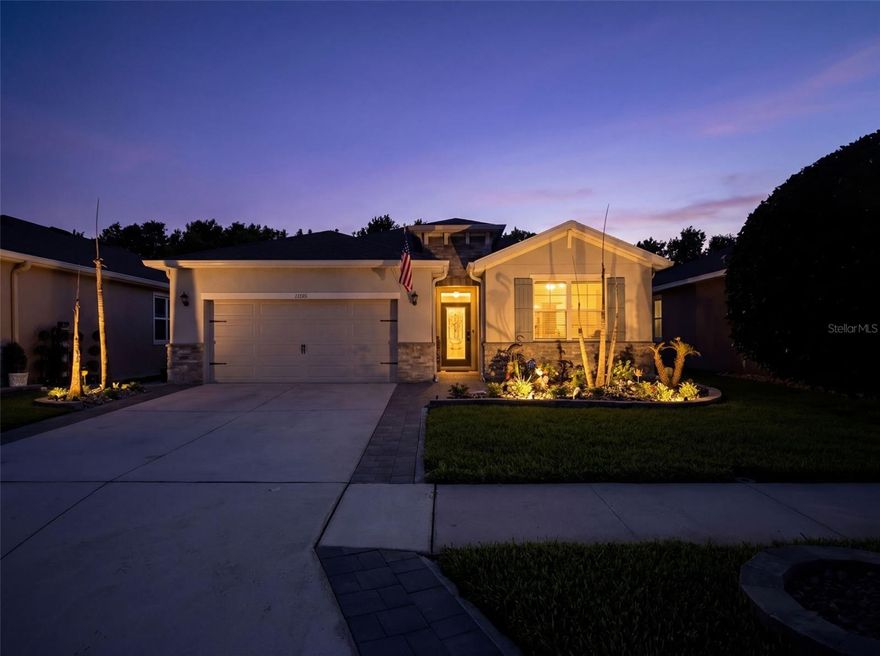Welcome to 31486 Tansy Bend! You're going to want to see the full list of upgrades for this picturesque home. Located in a gated community, this  home is meticulously maintained, features four bedrooms and two bathrooms with over 2,000 square feet of living space highlighted by an airy open floor plan and a spacious screened lanai. The gourmet kitchen serves as the heart of the home featuring granite countertops, stainless steel appliances, customized with a pot filler, walk-in pantry, and a striking tile backsplash that adds a touch of sophisticated sparkle to the room. Facing the dining area and living room, which is perfect for the host with the most.
Relaxation awaits in the primary suite, which is located in the back of the house, separate from all other rooms, with an en-suite bathroom featuring dual sinks and two walk-in closets.
Step outside to your expansive screened lanai, which is the perfect setting for alfresco dining or unwinding. This home is packed with over $45,000 in premium upgrades including a brand new HVAC system & water heater (2026), a water softener & water filtration system, brand new custom paint and LVP flooring in the bedrooms (no carpet anywhere in the house), exterior cameras, French drains, an extended lanai with screen, pre-installed electrical outlet for a Hot Tub of your choice, it a partially fenced lot with luxurious landscaping, sleek epoxy garage flooring, overhead storage racks and so much more! This home is located in the gated Epperson South Lagoon Community, with the Publix Plaza at Innovation Springs where you can ride your golf cart, plus Starbucks and Chick Fil A. HOA INFO: The Master HOA is $261 per quarter and includes cable and Ultra Fi high speed internet.The Liberty Commons HOA is $159 per month and includes exterior maintenance, a separate gated entry. The Crystal Lagoon Membership Fee is $113 quarterly. The closest elementary schools are Innovation Preparatory Academy, Watergrass Elementary School, and Wesley Chapel Elementary. Kirkland K 8 Charter School is just a few blocks away. The closest middle school is Thomas Weightman Middle School. Nearby high schools include Kirkland Academy of Innovation High School and Wesley Chapel High School. The community features Street Leaf solar streetlights and is home of the first Crystal Lagoon, where residents have access to Elam Park, the dock at King Lake, paddle boarding, kayaking, a Wibit obstacle course, cabanas, AquaBanas, sandy beaches, live music events, swim up bar, and resident only events. Holiday and seasonal events include Trivia Night, Family Night, Movies on the Lawn, Sounds of Summer, karaoke, Pumpkin Patch, golf cart parades, Cinco de Mayo celebration, Fourth of July celebration, and more. Community amenities also include Eagles Nest Park, a dog park, and golf cart paths. This home is about 10 minutes from KRATE, 35 minutes north of Downtown Tampa, 45 minutes from Tampa International Airport, and 90 minutes from Orlando and Walt Disney World theme parks. With its proximity to major highways, commuting to downtown Tampa or the surrounding areas is a breeze. This home is not just a place to live but a place to thrive. Do not miss your opportunity to own this exceptional piece of Wesley Chapel real estate. Schedule your private showing today and experience Life at the Lagoon! Golf cart in the garage is also for sale, but not included in the house price. YouTube video coming soon.