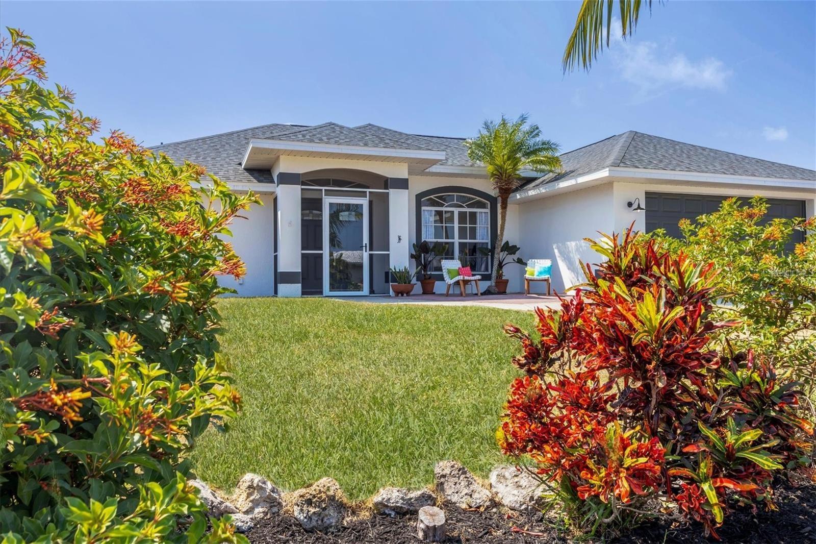 Welcome to this beautifully maintained Florida retreat, nestled on a rare double lot in the desirable, deed-restricted golf community of Rotonda West. Built in 2003, this timeless 4-bedroom, 2-bathroom home offers over 2,300 sq ft of thoughtfully designed living space. Step inside to find tile flooring throughout, multiple living areas including a formal living room, cozy family room, private den/office, and an elegant formal dining room?perfect for entertaining or relaxing in style. The chef?s kitchen is a standout feature, equipped with a 6-burner Imperial gas range and a commercial-grade Frigidaire refrigerator, ideal for culinary enthusiasts. Enjoy peaceful evenings and breathtaking sunsets from your backyard oasis, which overlooks a tranquil pond and the second fairway of The Hills Golf Course. The side garden is a tropical delight, featuring mature mango trees for your own fresh harvest. Located in a vibrant community offering five golf courses, a nature park, clubhouse, and tennis courts?all for a low annual HOA fee of just $190 per lot. This home is in exceptional condition and truly move-in ready. Don?t miss your chance to own a slice of paradise in Rotonda West!