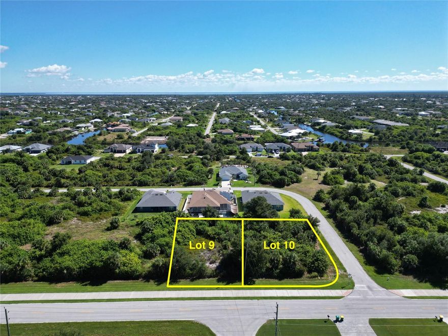 LARGE Corner lot for your dream home in the popular community of South Gulf Cove. This home site is within minutes of multiple beaches, restaurants, medical facilities, community boat ramp, golfing, and shopping. You’ll find the historic and quaint waterfront area of downtown Englewood and Punta Gorda just minutes away, and several regional and international airports are easily accessible from I-75 as well. Buy now as an investment or build your dream home in sunny southwest Florida. Public sewer and water are in with No assessments! Convenient access to a magnitude of golf courses, world-class fishing, boating, and stunning gulf beaches! Adjacent Lot is for Sale by same owner, buy both for a larger homesite.