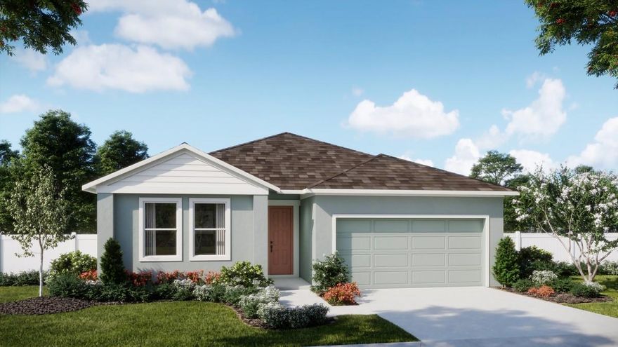 Discover our closest move-in ready Dune plan to the Community playground, with no rear neighbors for added privacy! This exceptional home features impressive 9'4" ceilings and an inviting open-concept layout with 4 bedrooms, 2 full baths, and a spacious 2-car garage. The well-appointed kitchen boasts beautiful cabinetry topped with crown molding, quartz countertops, a center island, pantry closet, and stainless steel appliances. Ideal for entertaining, the expansive Great Room flows effortlessly to the kitchen and dining area, all enhanced by stylish tile flooring. Window blinds are included throughout the home for additional privacy. Retreat to the Primary Bedroom with its luxurious en-suite bathroom featuring adult-height dual-sink vanity with quartz countertops, a large walk-in closet, and impressive walk-in shower—creating a serene space you’ll love coming home to. Marion Ridge amenities include tot lot, dog park, and open green spaces. Conveniently located near restaurants and shopping with easy access to major thoroughfares.