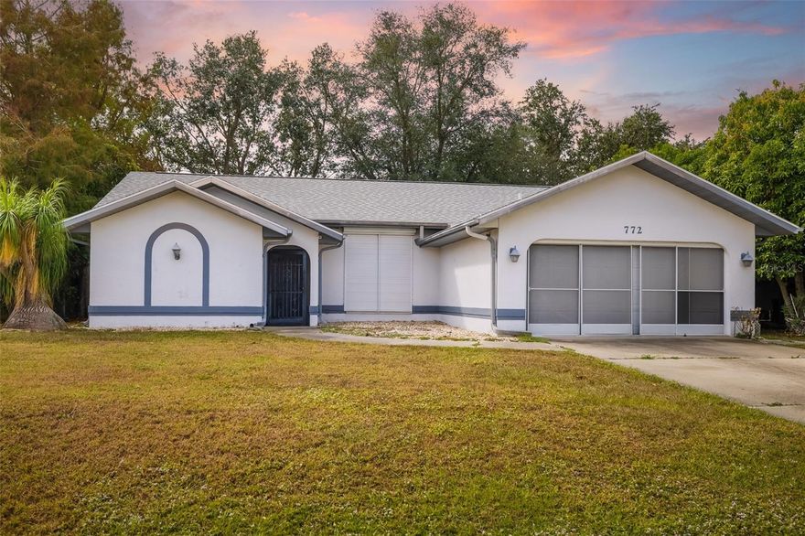 Tucked into a convenient Port Charlotte location, this 3-bed, 2-bath home offers a solid foundation with a new 2024 roof already in place, giving the next owner peace of mind from day one. From the moment you step inside, you’ll feel the warmth of a home that’s been lived in and loved—while still leaving plenty of room for your vision. The layout is comfortable and functional, offering separate spaces for gathering, relaxing, and day-to-day living. Whether you’re a first-time buyer looking to build equity, an investor seeking a smart opportunity, or someone ready to create a home with your own style, this property gives you the perfect starting point. The kitchen and baths offer the chance for thoughtful updates over time, and the three bedrooms provide flexibility for guests, a home office, or hobbies. Outside, the oversized yard invites gardening, play, or simply unwinding in your own private corner of Port Charlotte. With shopping, dining, parks, and major roadways just minutes away, the location is ideal for anyone wanting convenience without sacrificing a neighborhood feel. Priced to sell and full of potential, this is your opportunity to bring your ideas to life and make this home your own.