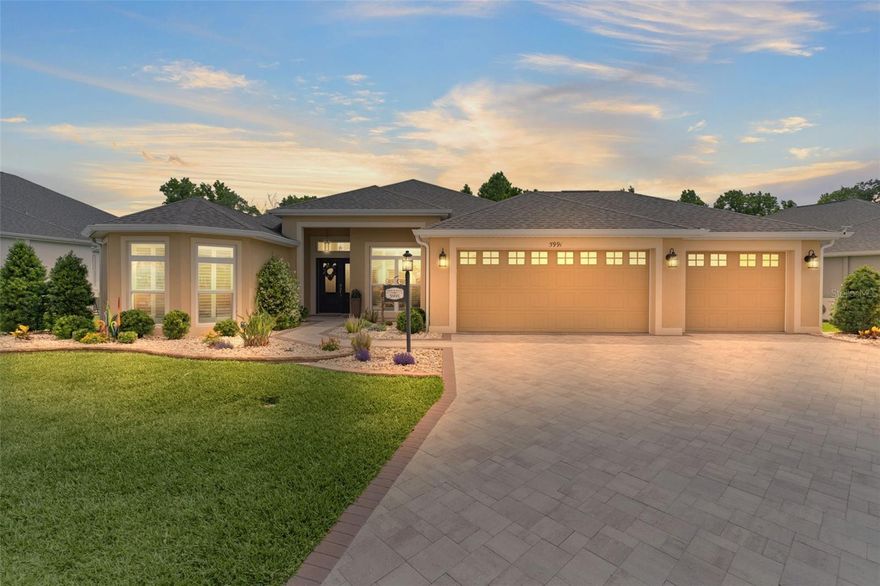 Welcome to 5991 Barley Path, located in the highly desirable Village of Citrus Grove—where upscale finishes, thoughtful design, and impeccable condition come together to create a truly exceptional home.
From the moment you arrive, the beautifully manicured homesite and expansive lot set the tone, complemented by an elegant brick paver driveway that enhances curb appeal and provides a refined first impression. The oversized homesite offers ample space to accommodate a future pool and backs to a peaceful wooded preserve, delivering both privacy and a serene natural setting.
Inside, the home reflects a sophisticated eye for design, with every detail carefully curated. The open, light-filled floor plan is enhanced by crown molding, plantation shutters, five-panel doors, and stylish shiplap accent walls. High-end finishes and cohesive design elements create a warm yet elevated living environment throughout.
The kitchen is a true centerpiece, featuring quartz countertops, a farmhouse sink, tile backsplash, under-cabinet lighting, and elegant fixtures. It opens seamlessly to the main living and dining areas, offering the perfect layout for both everyday living and entertaining.
The spacious primary suite serves as a luxurious retreat, complete with custom “his and hers” closets and a large, spa-like master bath featuring dual vanities and a striking all-white walk-in shower for a clean, timeless aesthetic.
One of the home’s most impressive features is the oversized glass-enclosed lanai, where tile flooring flows seamlessly from the interior. With 12 glass doors and its own mini-split air conditioning system, this climate-controlled space is filled with natural light and provides comfortable, year-round enjoyment while overlooking the lush wooded preserve.
Car enthusiasts and hobbyists will appreciate the immaculate three-car climate-controlled garage, complete with finished flooring and a Kinetico water system—an uncommon and highly desirable upgrade.
As an added bonus, the home includes a 2019 Yamaha EFI golf cart and two Townie bikes, making it easy to immediately embrace The Villages lifestyle.
This is a rare opportunity to own a meticulously maintained, move-in ready home in one of the area’s most sought-after neighborhoods. Every detail has been thoughtfully upgraded and impeccably cared for—simply bring your belongings and begin enjoying the lifestyle this exceptional property offers.