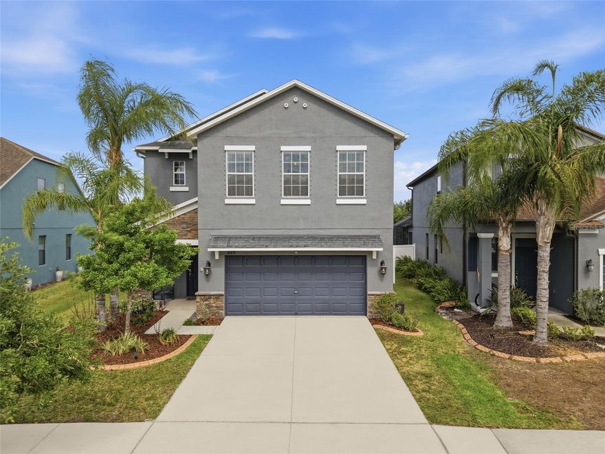 CONSERVATION VIEW! Located in Pasco County just north of Tampa, within walking distance to Rushe Middle and Sunlake High School, this newer 2,076 sq. ft. residence offers 3 bedrooms, 2.5 bathrooms, an OFFICE, and a 2-car garage with seamless access to the Suncoast Parkway, I-75, and US 41.

This Eco Smart energy-efficient home is move-in ready and fully equipped with premium features, including low-E dual-pane windows, 18"x18" tile, luxury wood plank tile, and staggered maple cabinetry with crown molding. The spacious primary suite features crown molding and an oversized closet, while the exterior offers a vinyl fenced yard and the garage provides convenient hanging storage. Modern comfort and savings are guaranteed with high-efficiency upgrades such as a 15+ SEER HVAC system, programmable thermostat, included washer/dryer, and a prewired alarm system.

Additionally, you can rest easy during hurricane season knowing this home is equipped with hurricane shutter panels for all windows and doors.

Residents will enjoy a premier community lifestyle with access to a clubhouse, fitness center, pool, tennis and basketball courts, and a playground. Ideally situated near top-rated public schools, major shopping hubs, and the international airport, this home represents a perfect opportunity for modern living.