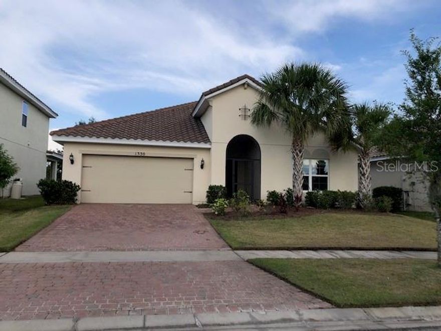 Built in 2017 house, new painting located at gated community of Bellalago. 3 bedrooms with 2 baths, 2 car garages, master suite with walk-in closets, separate shower, large formal living room, dining room with open floor plan kitchen, top load LG washer and dryer, screen cover front and back yard Lania, Community on Lake Tohopekaliga, great fishing lake, offers lake front recreation including boating, fishing, as well as the amenities of community pool, tennis courts, fitness center, and playgrounds, Bellalago Academy, Publix, Walgreens, restaurants are at the gate. Major attractions are all within a short drive for fun family outings