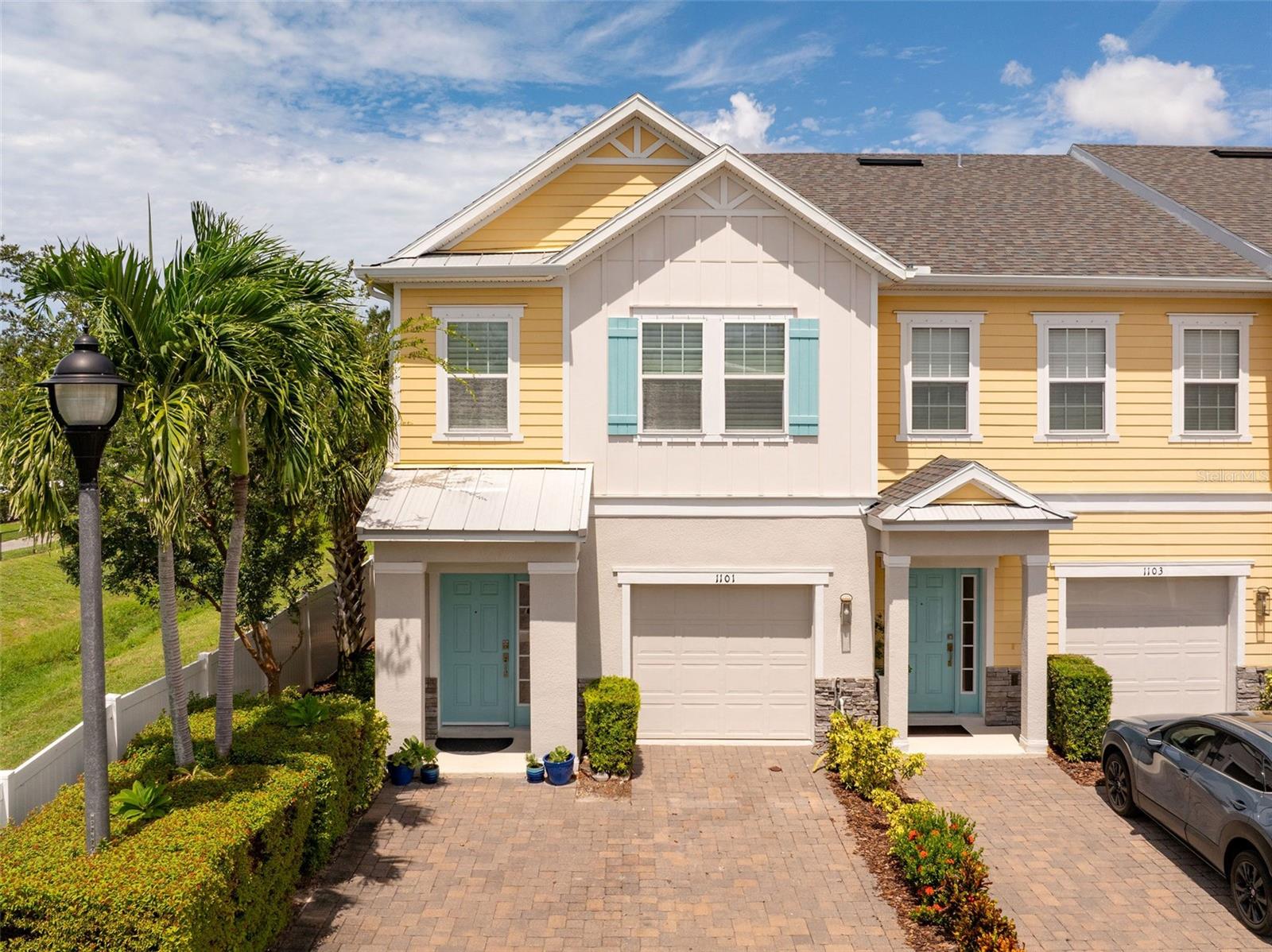 Discover Coastal Charm at 1100 Coral Lane, Dunedin, FL – A Modern Key West Gem in Aqua Solis! Nestled in the heart of vibrant Dunedin, this stunning 7-year-young townhome at 1100 Coral Lane in this coveted community is your ticket to Florida’s quintessential coastal lifestyle! Located just one mile from the lively charm of downtown Dunedin, this modern Key West-style residence combines chic design, low-maintenance living, and an unbeatable location in a small, gated community of only 45 units. With low HOA fees of just $335 per month, a sparkling community pool, and a dog park for your furry friends, Aqua Solis offers a perfect blend of relaxation and recreation. Plus, with no flood zone or evacuation zone to worry about, you can enjoy peace of mind in this high-and-dry haven. Step inside this coveted corner-unit townhome and be captivated by its airy, open-concept layout, designed for both family living and effortless entertaining. The home boasts high ceilings and an abundance of windows, flooding the space with natural light that highlights the upgraded features throughout. Sleek quartz countertops, high cabinetry, and stylish wood plank-look tile flooring create a sophisticated yet inviting ambiance. The spacious living area flows seamlessly into a modern kitchen, perfect for hosting friends or enjoying quiet evenings at home. Extend your living space outdoors to the charming porch, ideal for sipping morning coffee or soaking up Dunedin’s balmy evenings.With 3 spacious bedrooms and 2.5 modern bathrooms, this home offers ample space for everyone. The second-floor laundry room adds convenience, while the one-car garage, double paved driveway, and plentiful guest parking ensure practicality meets style. This corner position enhances privacy and curb appeal, making this townhome a standout in the Aqua Solis community.
Living at 1100 Coral Lane places you in the heart of Dunedin, a city celebrated as one of the Best Small Towns to Live in the US by Travel + Leisure. Just a short walk from shops, restaurants, and the vibrant downtown scene, you’ll be immersed in Dunedin’s Scottish heritage, lively arts community, year-round festivals and markets. Stroll along the Pinellas Trail, a scenic biking and walking path just steps away, or hop on a golf cart to explore the waterfront along Edgewater Drive, where breathtaking sunsets await. The Toronto Blue Jays’ spring training stadium is nearby, adding a fun local tradition for sports enthusiasts. Pinellas County offers its residents plentiful beaches, over 35 miles of coastline, 20,000 acres of parklands, world class museums, concert and entertainment venues, an abundance of restaurants and culture.
Whilst every effort is made to provide accurate information in this listing buyer and agent do their due diligence.
