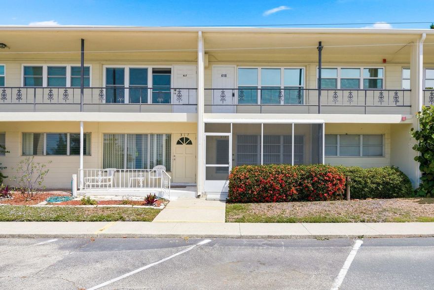 Welcome to this beautifully maintained 2-bedroom, 2-bath condo located in the Clearview Oaks 55+ community in the heart of Kenneth City. Featuring durable LVP flooring throughout, this home offers a clean, cohesive look with easy maintenance. The spacious layout includes a primary suite and a comfortable guest bedroom, ideal for everyday living or hosting visitors.  The highlight of the home is the light-filled Florida room, where you can relax and take in tranquil views of the pond; perfect for morning coffee or unwinding at the end of the day. Water heater was recently replaced in 2026. 

This community offers a relaxed, low-maintenance Florida lifestyle and is conveniently located near shopping, dining, and Gulf beaches.
