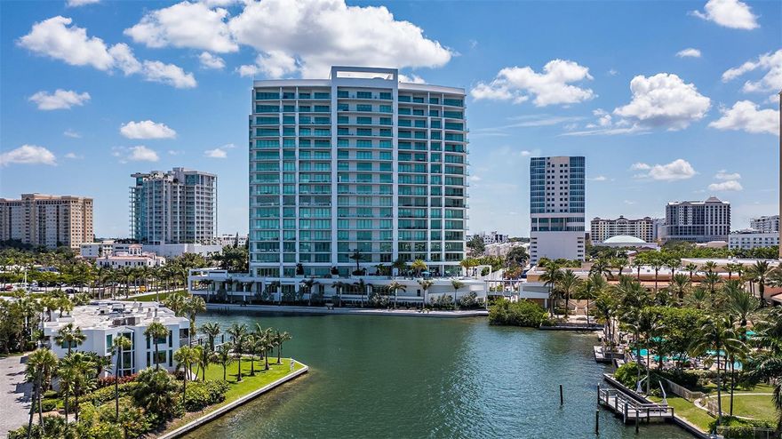 Experience the epitome of sophisticated waterfront living in this 12th-floor, 3-bedroom, 3.5-bath residence in The Ritz-Carlton Residences, Sarasota. Completed in 2021 with a contemporary style and elegant finishes, the Ritz-Carlton’s legendary services, privacy, and world-class amenities - all in a desirable downtown location, redefine luxury living. Entering through a custom double-door foyer from your private elevator, you are welcomed with bright open spaces, soaring ceilings, and stunning views of Sarasota Bay, downtown, and the Gulf of Mexico. The beautiful Emerson floorplan features 11-foot ceilings, 8-inch baseboards, and floor-to-ceiling impact windows and sliders that showcase the expansive water views. The tiled 33x16’ covered terrace features an ElectriChef built-in outdoor electric grill, ideal for entertaining guests while savoring gorgeous sunsets over the bay. Exquisite porcelain tile and J. Geiger electric shades with drapes throughout. The gourmet kitchen boasts high-end appliances such as a Sub-Zero refrigerator/freezer, Wolf gas stove and double ovens. Amidst the generous dining room, you’ll find a wine and beverage fridge, as well as a wet bar, perfect for engaging guests or relaxing with loved ones. The primary suite offers dual custom closets, Toto Wash-let, lighted mirrors, and an opaque glass shower. Tasteful built-ins in the great room and an office complete the balanced space that gracefully flows throughout the design. Resort-style amenities include a pool area that transports you to a waterfront paradise, unrivaled in the city, complete with sun lounging spaces, a poolside grill and alfresco dining area. Additional amenities include a fitness center, 70-ft lap pool/lounging pool and hot tub, a club room for events, game room and access to the adjacent Ritz Carlton  hotel and spa. ADT alarm system, Sonos system, 2 parking spaces and climate-controlled storage. The Ritz Residences offer 24-hour concierge and valet services. Just a few minutes to the Bay, enjoy waterfront trails, outdoor yoga, or launching your kayak. The Van Wezel Performing Arts Center is two blocks away, where you can take in the latest shows and concerts or venture across the street to discover the area's best culinary offerings, theatre, opera, symphony and farmers market. Start living your extraordinary life today!
