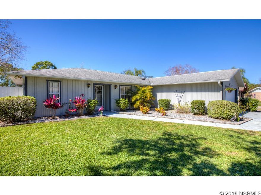 Beautifully maintained home ready for its new owner! This spacious 3/2  is located on a quiet cul-de-sac, perfect for families! The large screened in porch makes for a perfect spot to enjoy your morning coffee on a cool spring morning. The eat in kitchen with a skylight, large living room, and valued ceilings add to the charm and character. Truly a must see! Come live the NSB Lifestyle! ;Water: City