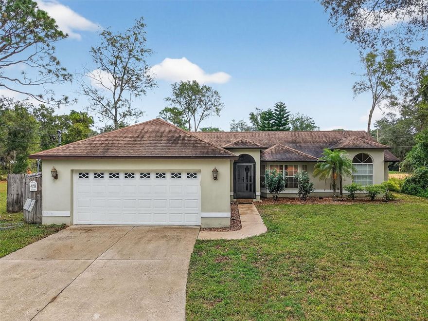 Discover your next home in charming Umatilla! Step inside to a light-filled floorplan with tile flooring, ceiling fans, central HVAC, and a warm, welcoming layout. The heart of the home shines with a freshly installed built-in microwave/hood (installed October 3) — a modern upgrade sure to delight your culinary side. Location is everything — and this property delivers. You’ll be just moments away from the esteemed North Lake Regional Community Park, a true recreation hub featuring expansive playgrounds, picnic pavilions, sports courts, ball fields, concession facilities, and miles of scenic walking and jogging trails.