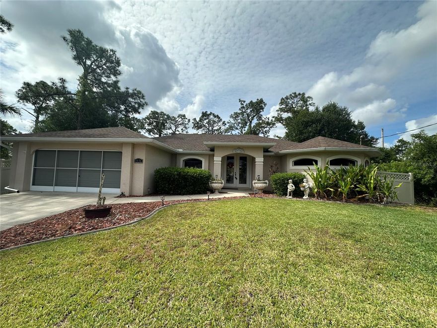 Lovely well maintained pool home with a huge elegant primary suite and beautiful chandeliered primary bath with garden tub and Roman shower.  Spacious kitchen with granite countertops, lots of wood cabinetry.  Nice sized guest rooms with walk in closets. Guest bath doubles as a pool bath. Beautiful private pool area with a flowing fountain for optimum relaxation.  Perfect area for entertaining. House is equipped with a Generac generator for peace of mind. Newer roof, ac, appliances under 5 yrs old. Sprinkler system to maintain the lush landscaping. Reverse osmosis system in kitchen. Ideal location close to schools, shopping, medical, golf, fishing,16 miles to The Cool Today Park, the Atlanta Braves spring training complex. Beaches are just 20 minutes away. Also, close to I-75 for a quick commute.