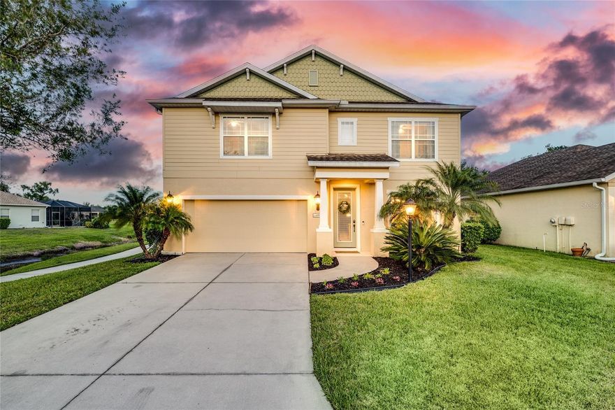 Brand new roof! The perfect blend of comfort, nature, and timeless Florida charm in this beautifully maintained home located in the desirable community of Forest Creek. Surrounded by majestic oak trees and lush, mature landscaping, this neighborhood captures the essence of “Old Florida” living while offering modern amenities and a warm community feel. Boasting 2,498 square feet of thoughtfully designed living space, this home features 4 spacious bedrooms, 2.5 bathrooms, and a flexible loft area that can easily serve as a home office, game room, or additional lounge space. The open-concept layout creates a seamless flow, perfect for both everyday living and entertaining. The heart of the home is elevated with newer stone countertops and elegant finishes, while tray ceilings add a touch of sophistication throughout the main living areas. The expansive primary suite offers a peaceful retreat with generous space, ideal for unwinding at the end of the day. Step outside to your oversized, screened-in (caged) lanai with a conservation view—an inviting outdoor living space perfect for morning coffee, weekend gatherings, or simply enjoying the serene Florida breeze in privacy. No neighbors directly on the one side of you either! This home also features a brand-new roof, providing peace of mind for years to come. Forest Creek residents enjoy low HOA fees along with access to exceptional community amenities, including a clubhouse, fitness, swimming pool, playground, and an 18 acre lake that is great for kayaks, canoes and fishing. Sidewalks throughout the community are great for strolling around the lake or sitting and watching wildlife from the lakeside gazebo. Zoned for the PARRISH HIGH SCHOOL! Conveniently located close to mall, restaurants, golf, shopping and 30-45 minutes to top beaches like Anna Maria Island and Siesta Key. The Fort Hamer bridge makes for easy commuting to Lakewood Ranch and University. Don’t miss your chance to own this stunning property as a snowbird home for seasonal living or full time residence! Schedule your private showing today and experience everything this home has to offer.
