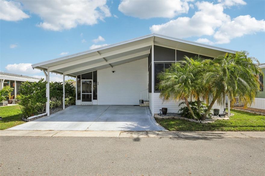 Welcome to 358 Lake Way in Gull-Aire Village, a desirable 55+ active golf cart community in Oldsmar where you own the land and enjoy a low $70/month HOA. This beautifully maintained 1998 Jacobson home offers 3 bedrooms, 2 bathrooms, and 1,296 sq ft of heated living space with over $40,000 in upgrades and improvements completed since 2023. Step inside to a bright and inviting interior featuring refinished hardwood floors throughout the living room, dining room, kitchen, and hallway, along with new carpet in the bedrooms. The home has been extensively refreshed with popcorn ceilings removed, modern orange peel wall and ceiling texture, and fresh interior paint throughout all walls and doors. Updated lighting fixtures, new electrical switches and outlets, and five remote-controlled ceiling fans enhance comfort and style. The updated kitchen offers abundant cabinetry, ample counter space, and a breakfast bar, along with new LG stainless steel appliances including a double oven range, French door refrigerator with craft ice, dishwasher, vent hood, and microwave. The countertops were refinished with spray epoxy for a fresh modern look, and six recessed can lights were added to brighten the space. The home features a split bedroom floor plan for privacy. The primary suite includes a barn door entry to the en-suite bathroom and updated lighting. Both bathrooms have been refreshed with new faucets, new toilets, fresh paint, and new exhaust fans. Additional upgrades include interior shutters, new interior door hardware, lighting added in the primary closet and laundry closet, and a rebuilt sliding glass door. Enjoy Florida living in the front porch / Florida room with acrylic windows and new exterior screening, providing a comfortable space to relax year-round. Outside you will find new landscaping with decorative granite rock and an additional custom storage shed installed behind the home. Major updates include: New roof (2025), New hot water heater (2026), New double pane windows (2023), Hardwood floors sanded and refinished (2023), and New bedroom carpet (2023). The heat pump (2013) has been professionally serviced every six months and had minimal prior use by the previous snowbird owner. Average utility costs are approximately $135/month for electric and $80/month for water. Residents of Gull-Aire Village enjoy an active community lifestyle featuring a clubhouse, heated pool and spa, shuffleboard courts, bocce ball, library, billiards, and social activities. The community is conveniently located near shopping, dining, and entertainment with grocery stores, restaurants, and retail within walking distance. Just minutes away are Countryside Mall, Publix, Walmart, and Countryside Hospital, with an easy commute to Tampa International Airport. The award-winning Gulf beaches of Honeymoon Island and Caladesi Island State Park are approximately 20 minutes away. This property qualifies for conventional and FHA financing, and the seller is offering a 1-year home warranty for the buyer. The home sits on a 50 x 80 lot with boundary markers in place.
