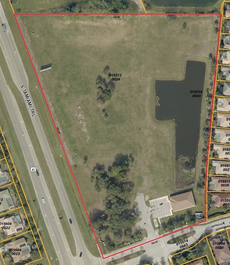 American Property Group of Sarasota, Inc. presents 505 Luminary Blvd, Osprey, Sarasota
Property Type: Commercial Land with Existing Office Building
Property Size: 10 Acres
Discover this exceptional opportunity with over 900 feet of frontage on Tamiami Trail/US41 in Osprey, FL! This is one of the last substantial parcels available in Sarasota County with a Tamiami address. Positioned directly in the path of progress, this 10-acre parcel is ready for development with all entitlements in place.
Property Features:
Existing Office Building: 4,000 SF Freestanding Office Building with water, sewer, and electricity
Development Potential: Density for Assisted Living Facility/Memory Care at 9 units per acre
Office Space Allowable: Up to 46,000 SF of office space
Prime Location: Directly across from the new Publix and adjacent to massive new developments, including shopping plazas, restaurants, apartments/condos, and single-family homes
Infrastructure: Electric, water, and sewer in place, making the property shovel-ready
Accessibility: Easy access to Tamiami Trail from both ends of the property with simple median cuts at Southbay Drive/Luminary Blvd
Strategic Positioning: Located at the northeast side of the intersection of Luminary Blvd and Tamiami Trail in Osprey, FL