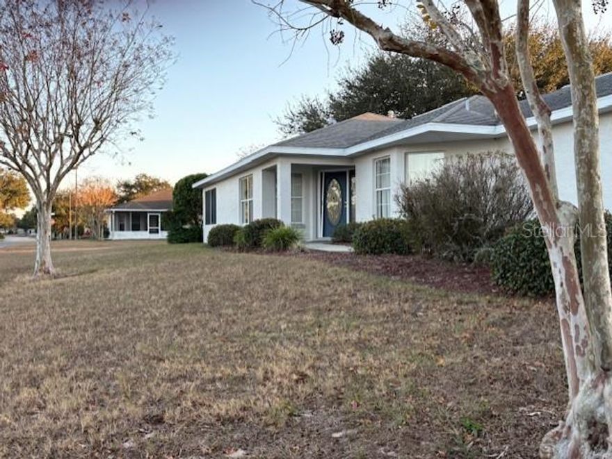 This 2005 built Sheffield home in Providence at On Top of the World is a perfect long term rental--IMMEDIATE OCCUPANCY! ALL NEW PAINT, LVP FLOORS! NEW FAUCETS IN THE MASTER BATH! MURPHY BED FOR THOSE UNEXPECTED GUESTS! LOCATED ON A QUIET STREET WITH PLENTY OF STARRY NIGHTS TO VIEW!  Two bedrooms, two bathrooms, flex room and 2 car garage. Wonderful 3 season lanai can be a office or reading room with huge private green space view.  Located on a large, quiet corner lot. The spacious kitchen with toffee, maple cabinets and solid surface counters. features a gas stove and a newer refrigerator and newer dishwasher.  Located a short golf cart ride to the Arbors with indoor pool, outdoor walking pool, bocce, tennis, billiards, dance and card rooms galore! Also around the corner from Pickleball and the RC plane and car fields.