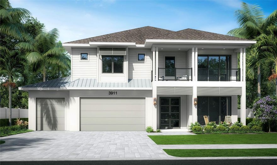 Under Construction. Under Construction. Modern contemporary style home under construction by BROOKSHIRE HOMES. Located on a generous lot in the heart of South Tampa. Not in a flood zone! The home
features beautiful architectural details, design finishes & every amenities you would expect. The home with 4951 sq. on two levels features 5 bedrooms, (all suites) 5 1/2 baths, pool/spa,
Game Room, Home Office, and a 3 car garage with adjacent mud room. Enter the home through exquisite glass front doors to a grand foyer overlooking the large family room with a gas
fireplace and direct views to the large patio with outdoor kitchen as well.
The first level includes a formal dining room with a butler's pantry, large game room, separate guest suite plus a convenient powder room. Not to forget, the the top-of-the-line kitchen features
a large island with beautiful lighting, stylish flat panel  cabinets with 42" uppers, Calcatta Quartz countertops & professional-grade appliances (Thermador). The second floor includes a large
primary suite with elegant en-suite bath with Marble countertops, free standing tub, separate vanities & chrome plumbing fixtures AND a generous oversized walk-in closet. All secondary
bedrooms enjoy en-suite baths & walk-in closets outfitted with built-in organizers. The den or office on this level has the access to the large front balcony as well.
The full size laundry room is conveniently located on this level too. The backyard oasis includes a pool, spa & a fully landscaped fenced yard. Other features include French white oak
hardwood floors, Gas lanterns on front, Monet black door hardware; Pre-wiring for Smart Home Technology, Hardwood White Oak floors throughout, paver driveway and so much more!