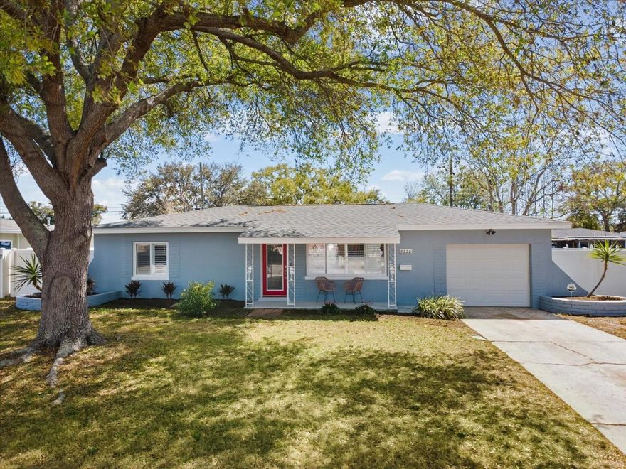 Charming 2-bedroom, 2-bath home with a 1-car garage located in desirable North St. Petersburg! This inviting home offers a comfortable layout filled with natural light and thoughtful upgrades throughout. Plantation shutters add style and privacy in the living room and primary bedroom, while major updates provide peace of mind including a new HVAC in 2024 and 2023 exterior sewer line replaced. The home also includes a security system paid through August 1, 2026.  Step outside to a spacious fully fenced backyard with plenty of room to add a pool, creating the perfect setting for outdoor entertaining, pets, or simply enjoying Florida living.  A standout feature of this location is being walking distance to Northwest Park, offering a community pool, sand volleyball, basketball courts, softball and baseball fields, pickleball courts, playground, and more. Conveniently located just minutes from downtown St. Petersburg and the Gulf beaches, this home offers the perfect combination of neighborhood charm and access to some of the area’s best outdoor and recreational amenities.