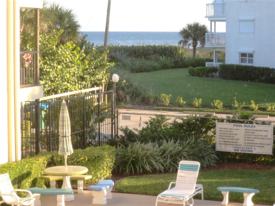 GREAT NEW PRICE!!! Charming Cape Canaveral! Ocean Front Complex! Direct beach access! Updated super cute fully furnished 2 bedrooms, 2 full baths, 2nd floor unit with Ocean View. Features rare 1 car garage, wood look tile floors throughout, screened balcony, with or without furnishings. Minimum monthly rentals with a consistant flow of returning tenants. Fantastic location between Cocoa Beach Pier and Port Canaveral. Sand Pebbles is a quaint, well maintained quiet 30 unit, 3 story complex (with elevator) located on the beach. Perfect for a winter home, full time resident or investor. Cape Canaveral is a small town about 45 minutes from the Orlando International Airport. Plenty of great, family owned restaurants and entertainment, Public tennis and shuffle board courts are four blocks away, a great town for biking and wonderful viewing for rocket launches right out your door