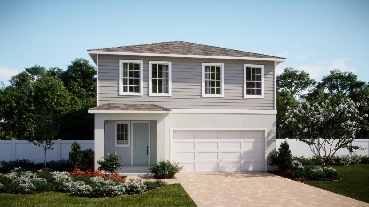 Under Construction. Welcome to the beautifully designed Vero plan – a spacious 4-bedroom, 2.5-bath home featuring an open-concept layout, perfect for modern living. Enjoy the flexibility of a first-floor study/den with elegant French doors, and a generous Great Room that seamlessly connects to a covered Lanai, ideal for entertaining or relaxing outdoors. The well-appointed kitchen boasts 42” upper cabinets, quartz countertops, tile backsplash, and stainless steel appliances, while tile flooring and 9'4" ceilings add a touch of sophistication to the 1st floor main living areas. Window blinds are featured throughout for added privacy. Upstairs, a versatile bonus room offers space for a media lounge or home gym, alongside a luxurious Primary Suite with sitting area, oversized walk-in closet, and spa-like ensuite bath. Thoughtful upgrades continue outside with brick paver driveway and attractive landscaping, all set next to a serene HOA conservation area and just steps from a community pavilion with grills—perfect for hosting gatherings. Outstanding Community amenities include pool, playground, and cabana. Beresford Woods is located just minutes from Downtown Deland, Lake Beresford Park, and is close to shopping and dining, with easy access to major thoroughfares.
